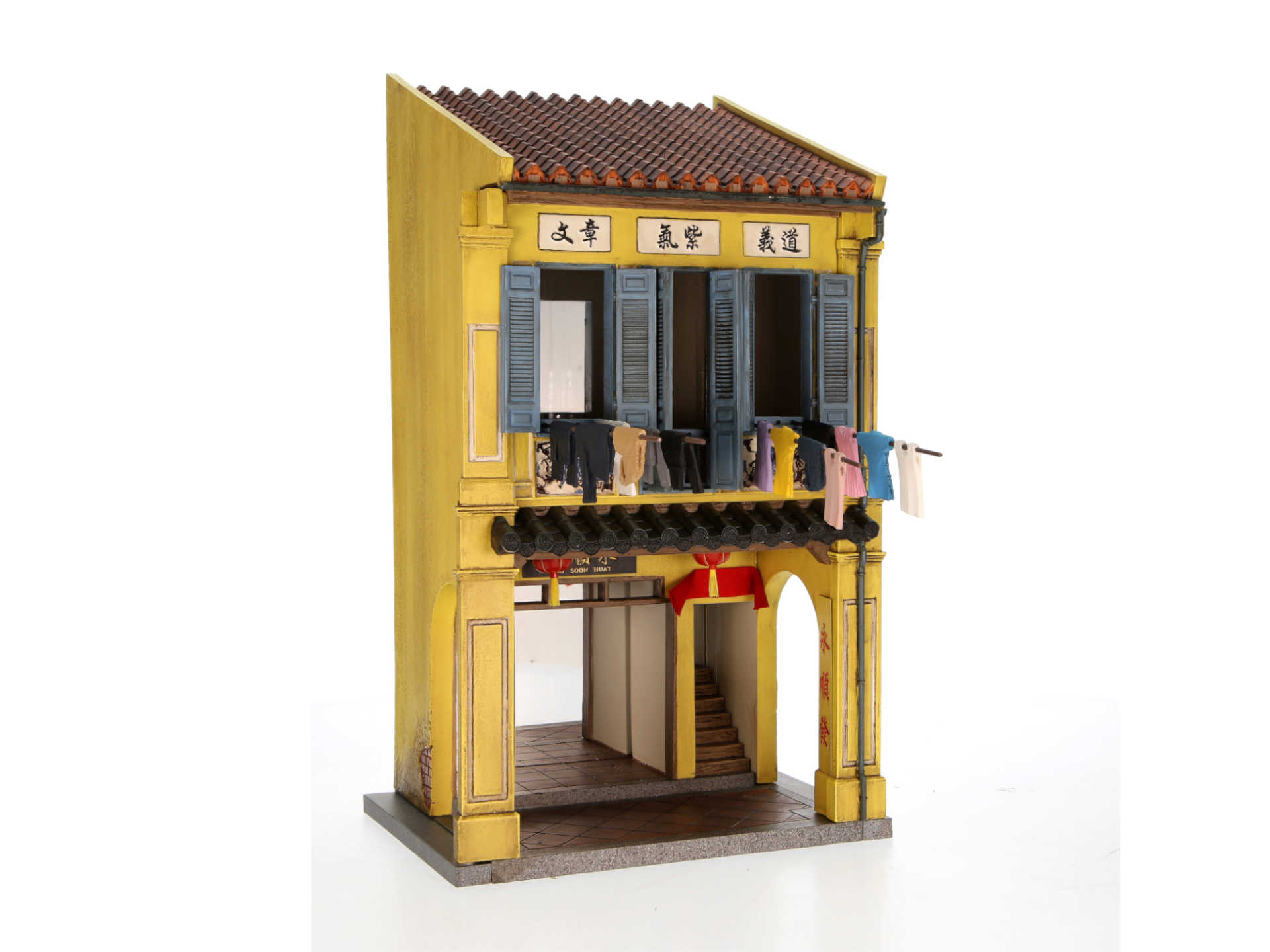 Miniature Stories Singapore Heritage miniature Shophouse Model (Yellow)